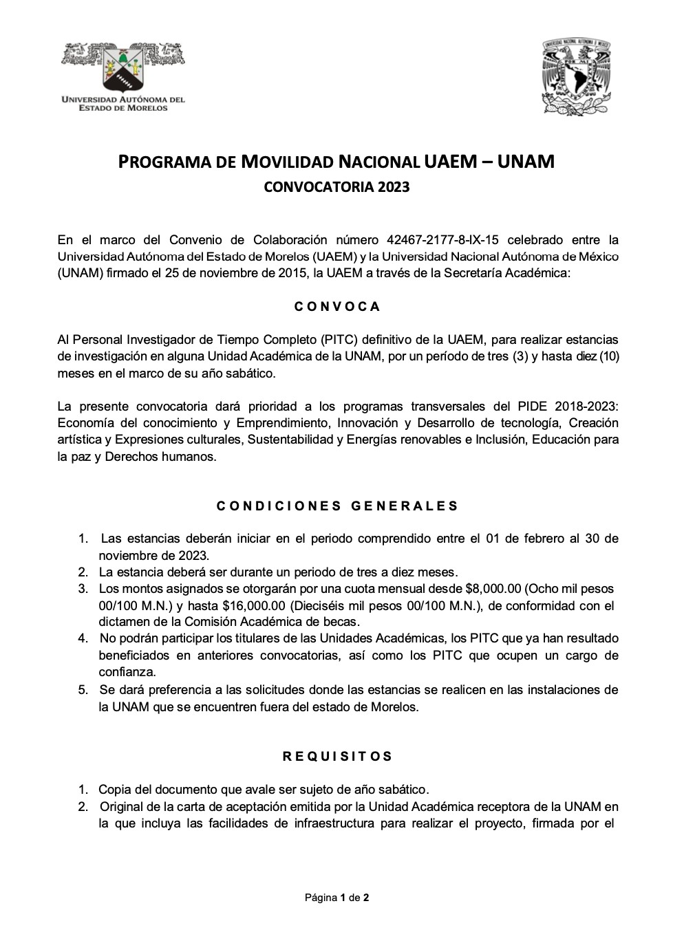 Programa de Movilidad Nacional UAEM - UNAM 2023 - Universidad Autónoma ...