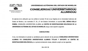 Consejeras Universitarias y/o Consejeros Universitarios Alumnos Titular y Suplente | CIB 2022