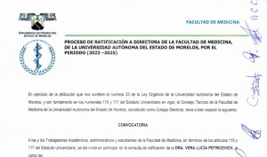Proceso de Ratificación a Directora de la Facultad de Medicina 2022-2025
