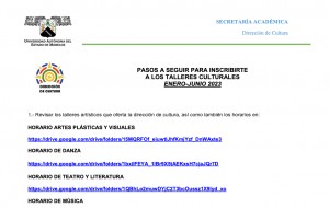 Pasos que debes seguir para inscribirte a los Talleres Artísticos