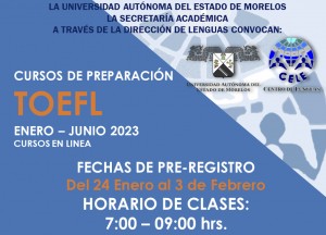 Curso de preparación TOEFL enero - junio 2023