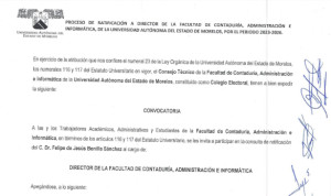 Proceso de ratificación a director de la Facultad de Contaduría, Administración e Informática de la UAEM por el periodo 2023-2026