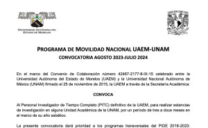 Programa de Movilidad Nacional UAEM-UNAM - Agosto 2023-Julio 2024