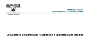 Convocatoria de Ingreso por Revalidación y Equivalencia de Estudios SEAD | Mayo 2023