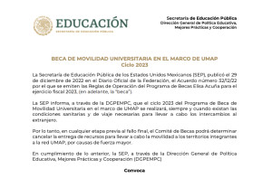 SEP | Beca de Movilidad Universitaria en el Marco de la UMAP
