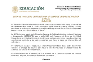 SEP | Beca de Movilidad Universitaria en Estados Unidos de América