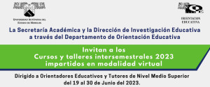Cursos y talleres intersemestrales 2023 impartidos en modalidad virtual