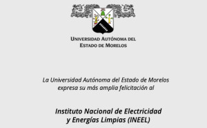 Felicitación al Instituto Nacional de Electricidad y Energías Limpias (INEEL)