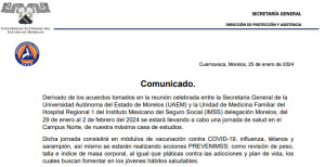 Comunicado UAEM | Jornada de vacunación 29 Enero - 2 Febrero 2024