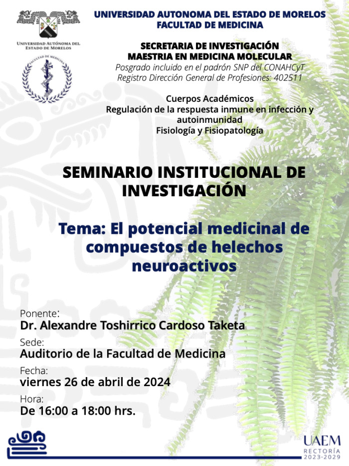 Seminario: El potencial medicinal de compuestos de helechos neuroactivos