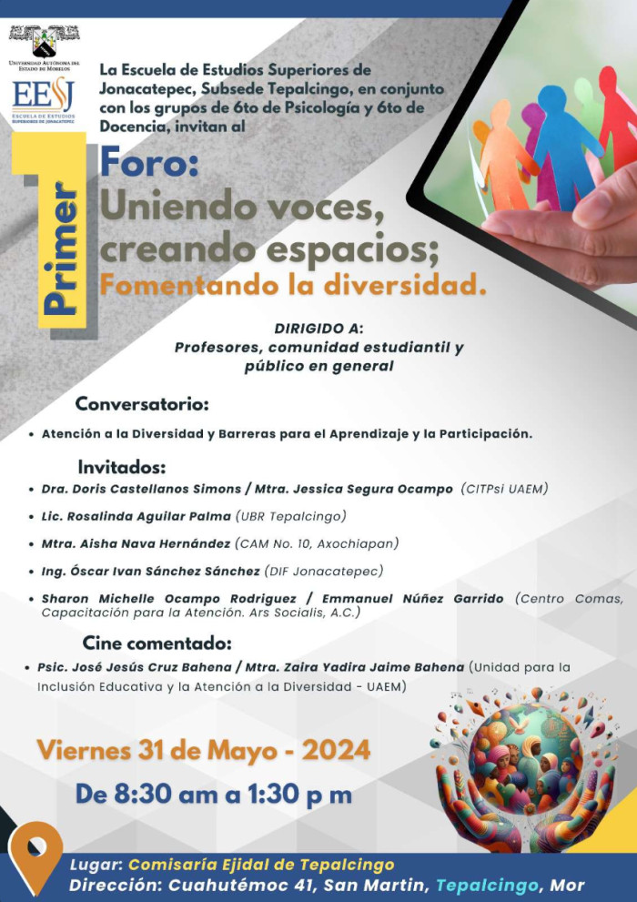 Foro  Uniendo voces, creando espacios; Fomentando la diversidad