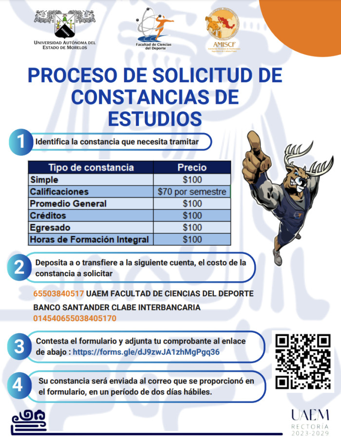 Proceso de Solicitud de Constancias de Estudio exclusivo de la Facultad de Ciencias del Deporte - UAEM