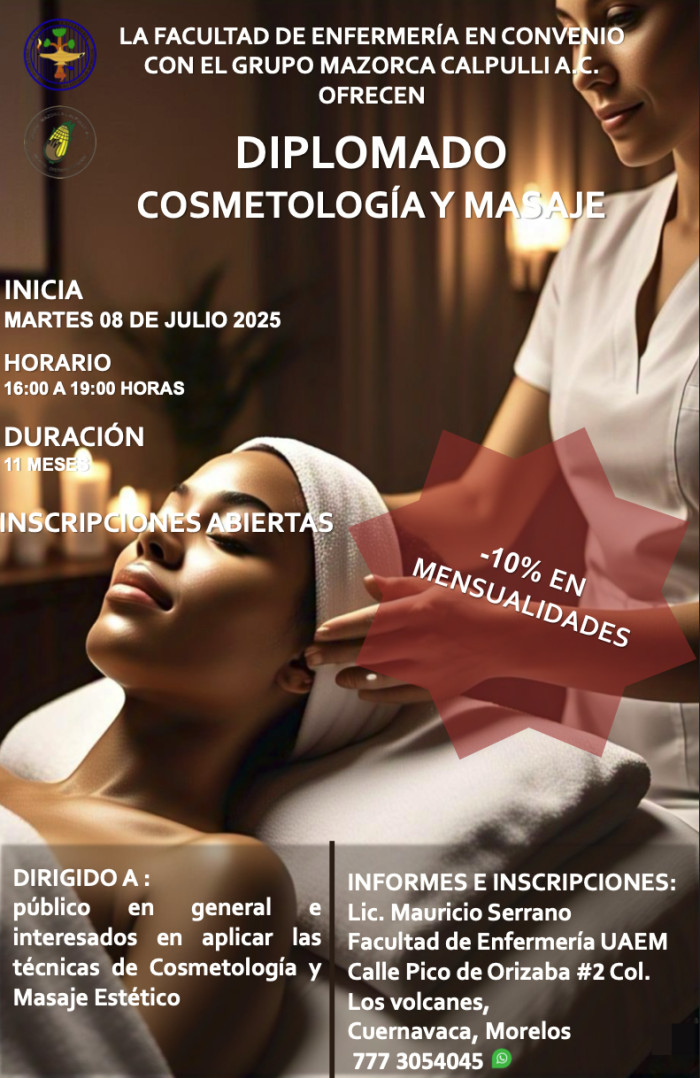 DIPLOMADO COSMETOLOGÍA, MASAJE ESTÉTICO Y CORPORAL