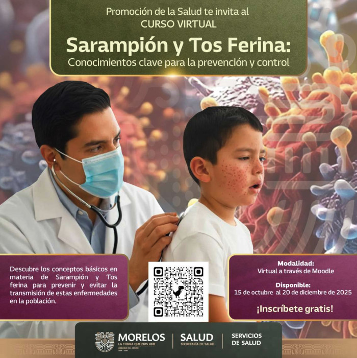 Promoción de la Salud te invita al CURSO VIRTUAL Sarampión y Tos Ferina: Conocimientos clave para la prevención y control