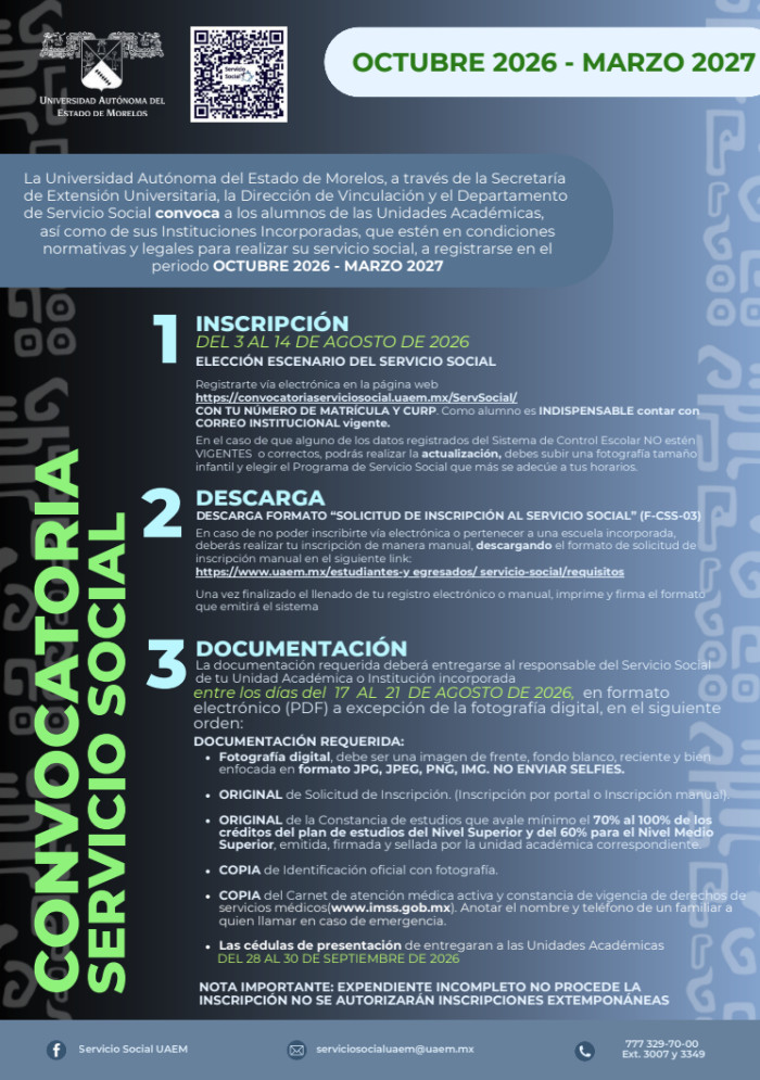 2da. Convocatoria de Servicio Social 2026