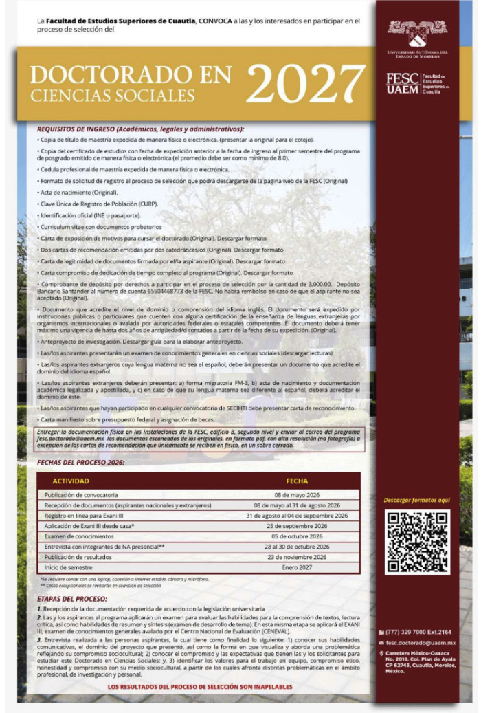 Doctorado en Ciencias Sociales 2027