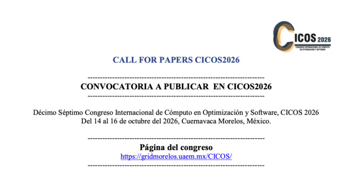 Décimo Séptimo Congreso Internacional de Cómputo en Optimización y Software, CICOS 2026