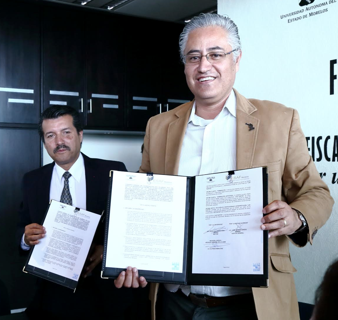 Firma UAEM convenio de colaboración con la Entidad de Auditoria y Fiscalización del Congreso del Estado