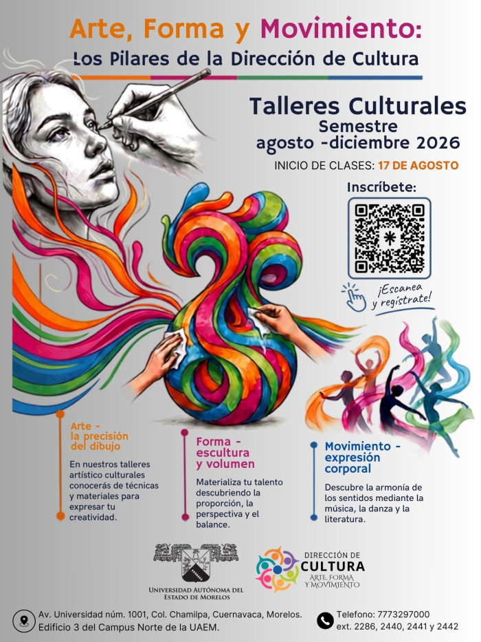 Talleres culturales, semestre agosto-diciembre 2026