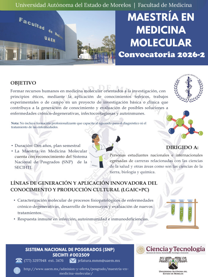 Maestría en Medicina Molecular | Convocatoria 2026-2