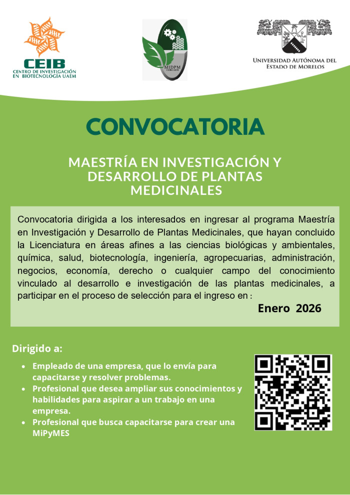 Maestría en Investigación y Desarrollo de Plantas Medicinales - Ingreso Enero 2026