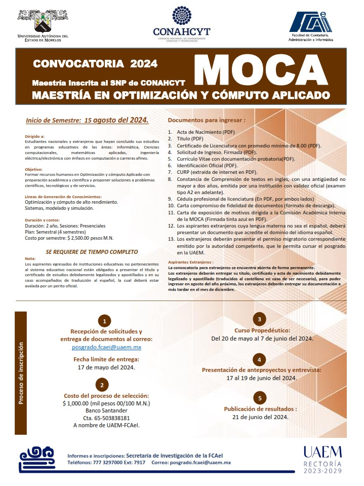 CONVOCATORIA MOCA 2025 Universidad Autónoma del Estado de Morelos