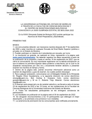 XXXII Olimpiada Estatal de Biología 2022