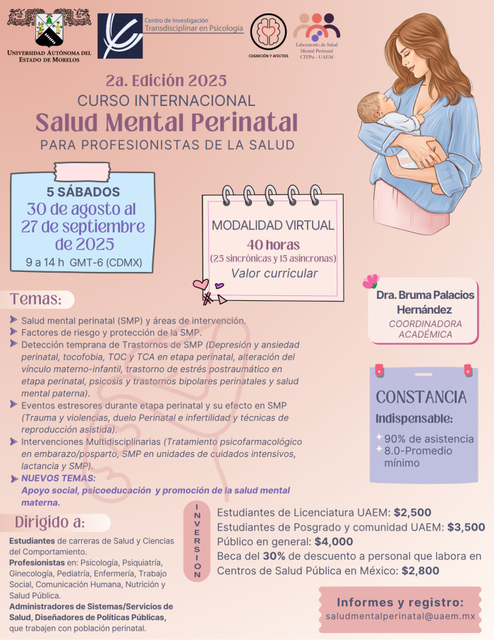 Curso Internacional "Salud Mental Perinatal" para Profesionistas de la Salud | 2a. edición 2025