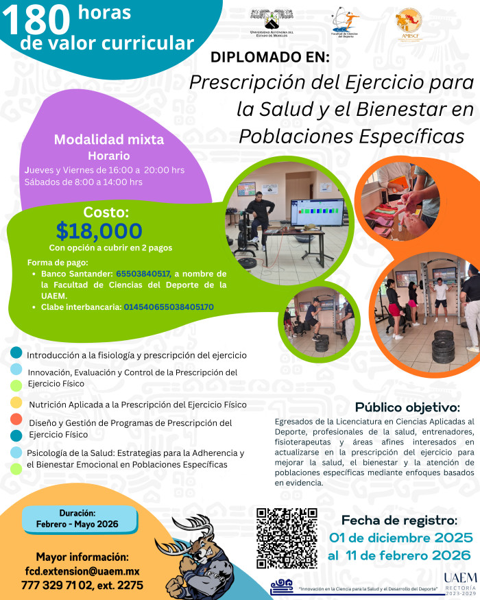 DIPLOMADO EN: Prescripción del Ejercicio para la Salud y el Bienestar en Poblaciones Específicas 2026