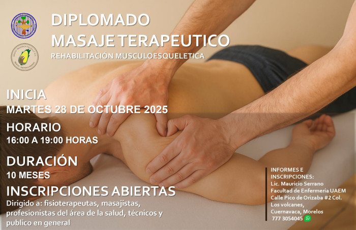 DIPLOMADO MASAJE TERAPEUTICO, REHABILITACIÓN MUSCULOESQUELETICA