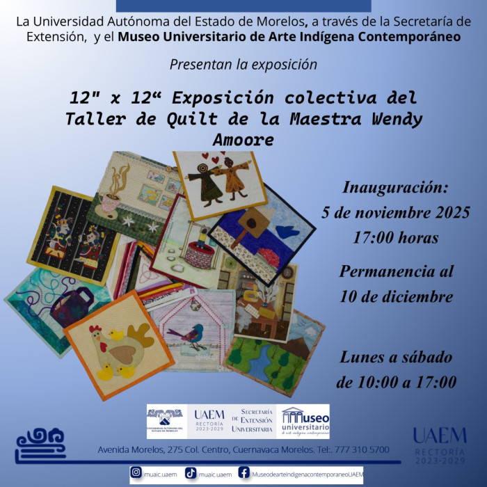 12" x 12" Exposición colectiva del Taller de Quilt