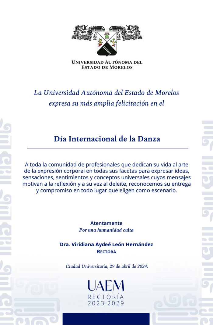 Felicitación Rectoría | Día Internacional de la Danza