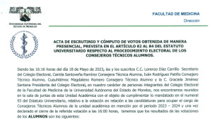 Acta de Escrutinio y Computo de votos obtenida de manera presencial