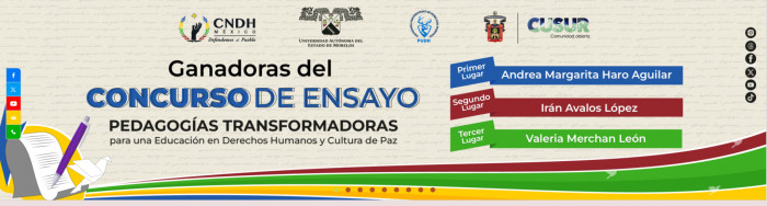 Ganadores del ensayo Pedagogías Trasformadoras en la Educación en Derechos Humanos y Cultura de Paz.