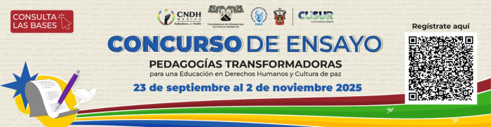 Concurso de ensayo "Pedagogías Transformadoras" para una educación en Derechos Humanos y Cultura de Paz.