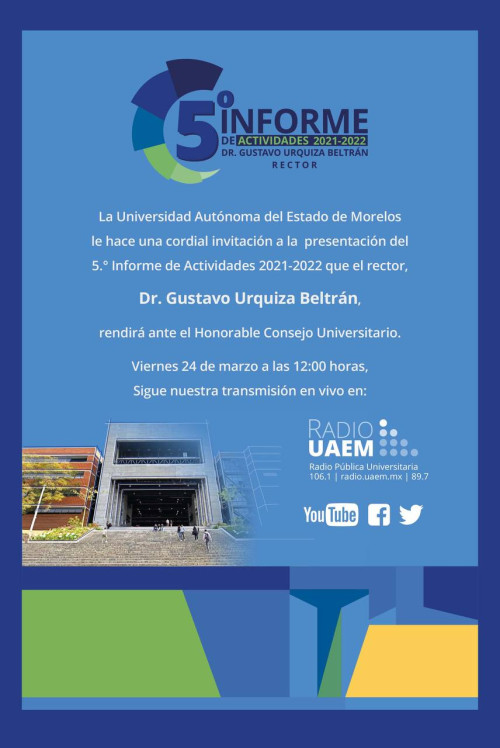 Rendirá rector de la UAEM su quinto informe de actividades
