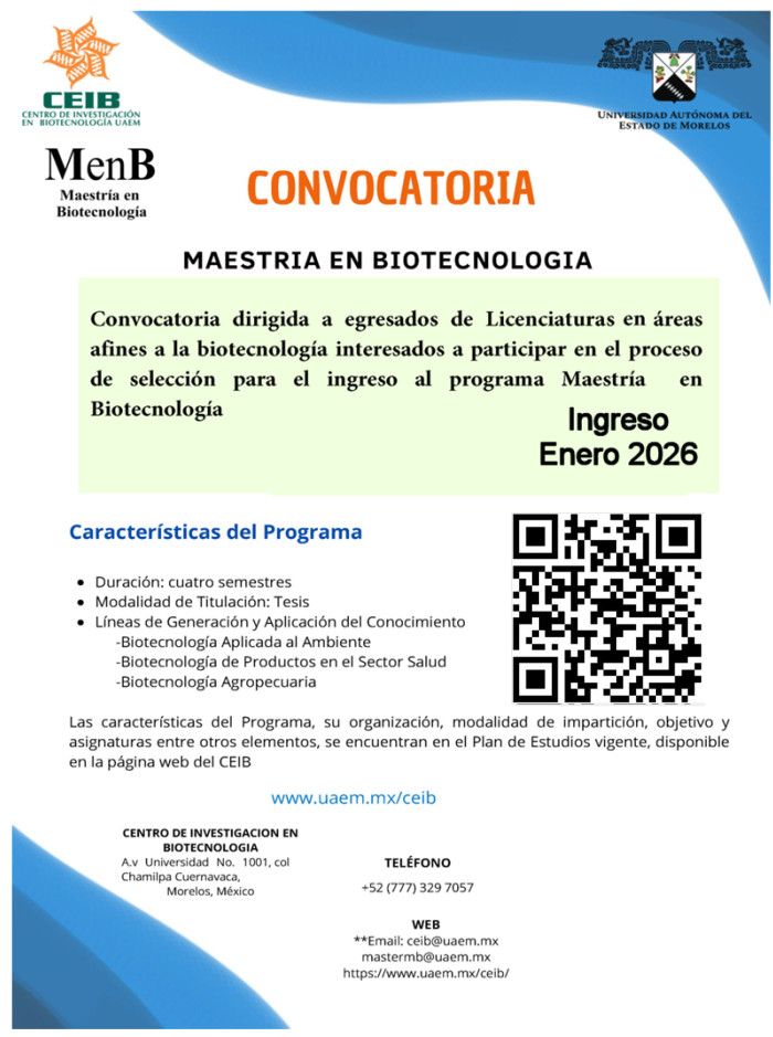 Maestría en Biotecnología - Ingreso Enero 2026