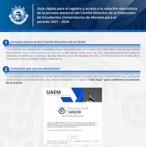 Guía rápida para el registro y acceso a la votación electrónica de la jornada electoral del Comité Directivo de la FEUM