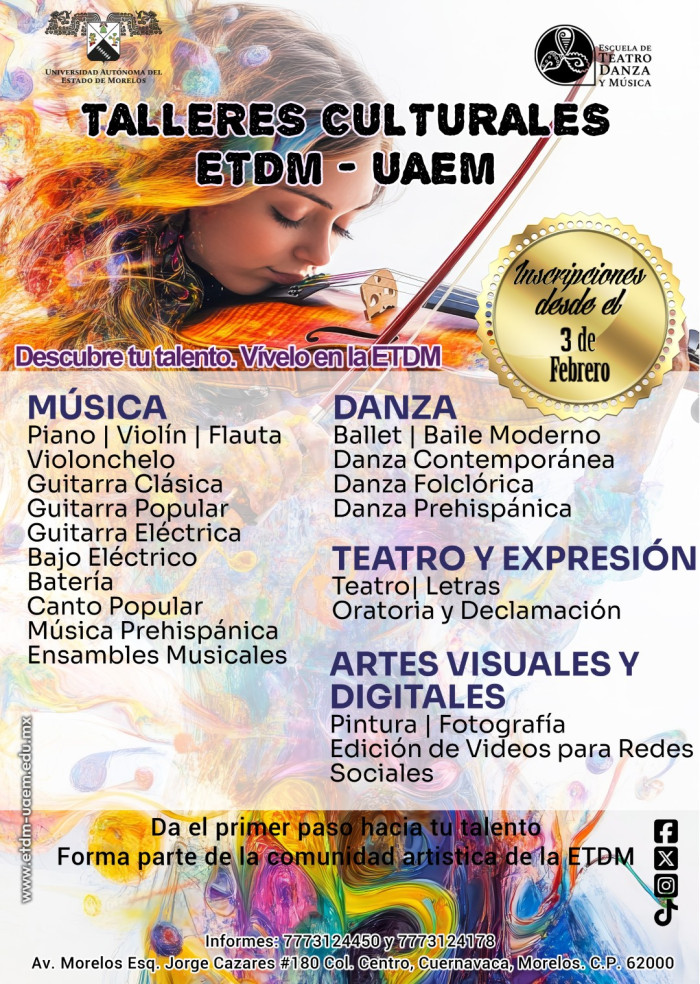 Talleres Culturales ETDM-  UAEM 2026