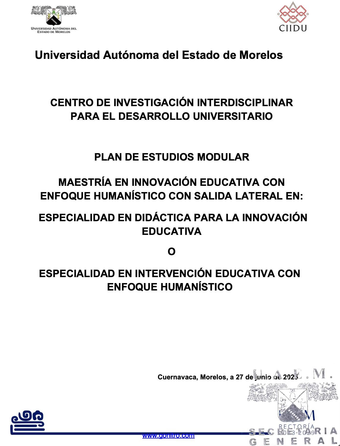 Plan de estudios de la Maestría en Innovación Educativa con Enfoque Humanístico