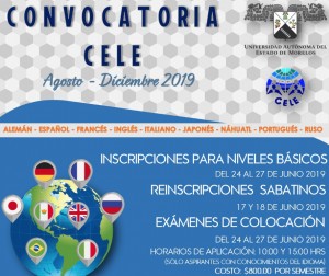 Convocatoria CELE Cuernavaca Agosto-Diciembre 2019