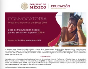 Beca de Manutención Federal para la Educación Superior 2019-II