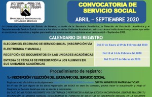 Convocatoria Servicio Social Abril - Septiembre 2020