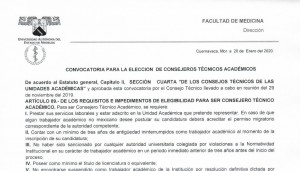 Convocatoria para la Elección de Consejeros Técnicos Académicos