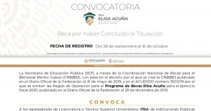 Beca por haber Concluido la Titulación 2020