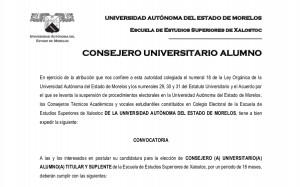 Consejero (A) Universitario(A) Alumno(A) Titular Y Suplente De La Escuela De Estudios Superiores De Xalostoc
