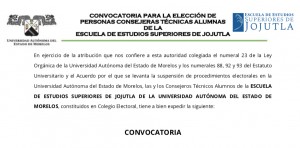 Consejeras Técnicas Alumnas y Consejeros Técnicos Alumnos de la Escuela de Estudios Superiores de Jojutla