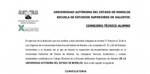 Consejeros Técnicos Alumnos Titulares Y Suplentes De La Escuela De Estudios Superiores De Xalostoc