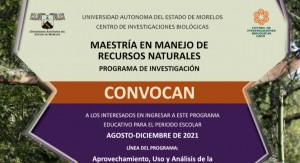 Maestría en Manejo de Recursos Naturales Agosto-Diciembre 2021
