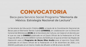 Beca para Servicio Social Programa “Memoria de México. Estrategia Nacional de Lectura”